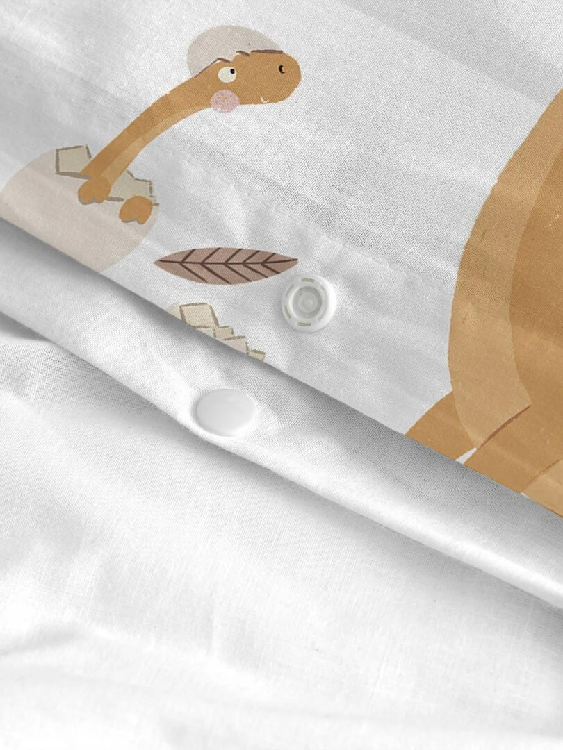 Parure housse de couette 2 pièces Dino family "Happyfriday"   Blanc