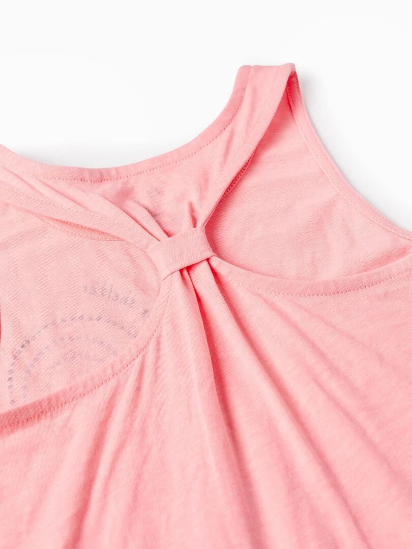 Haut en coton avec perles pour fille 'Happy' manches courtes EXPLORING AUSTRALIA   Rose