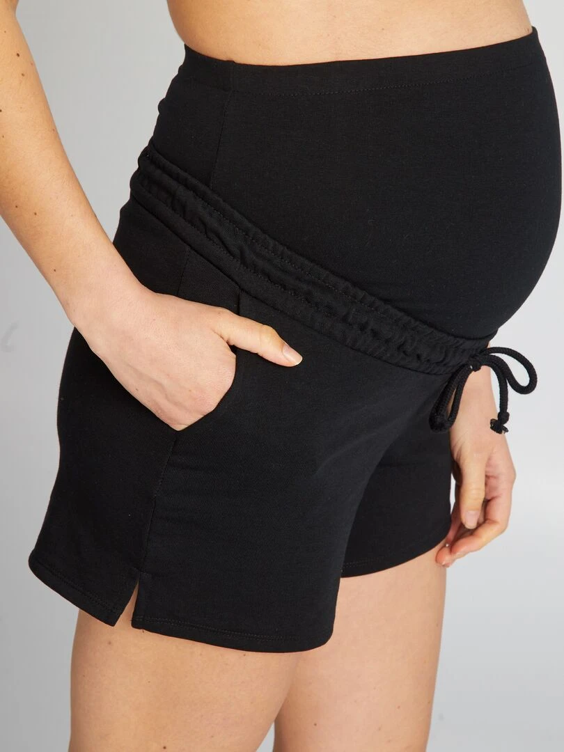 Short grossesse en molleton uni   noir