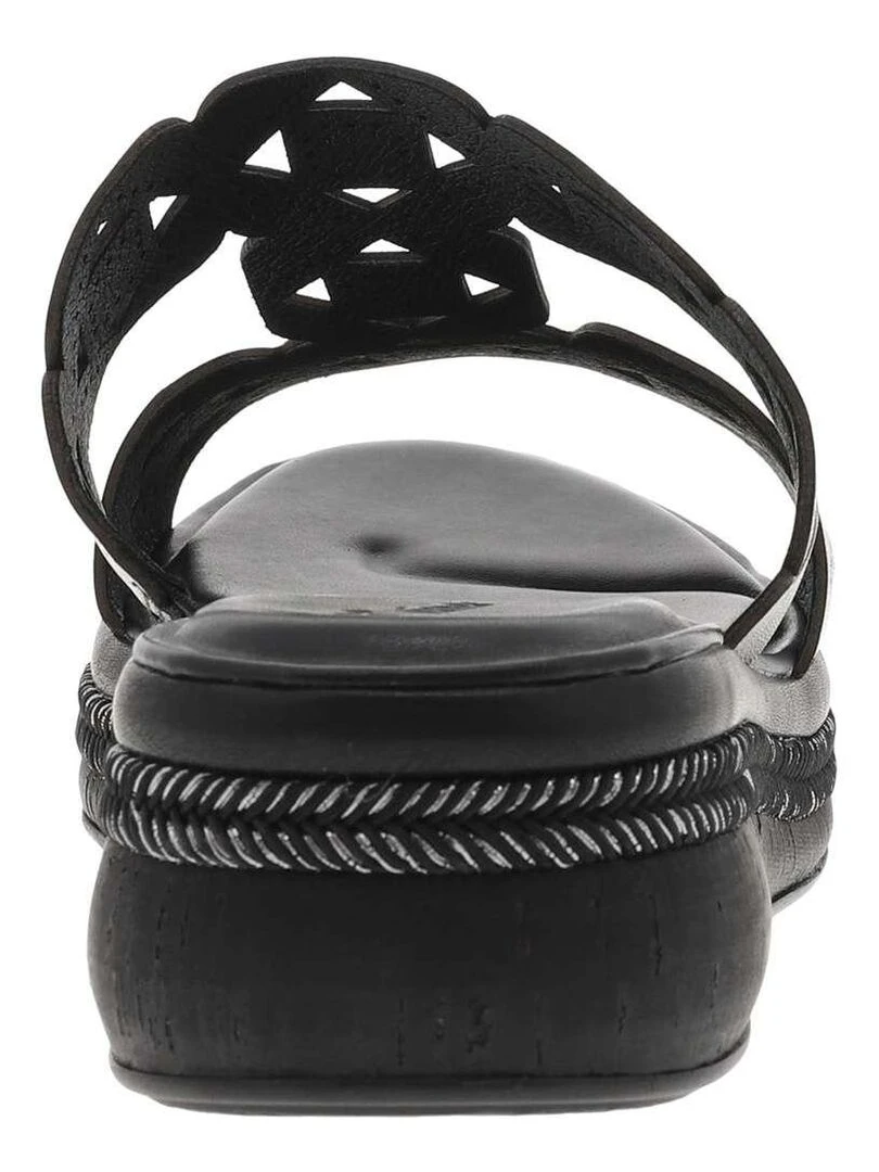 TAMARIS   Mules en cuir compensées   Noir
