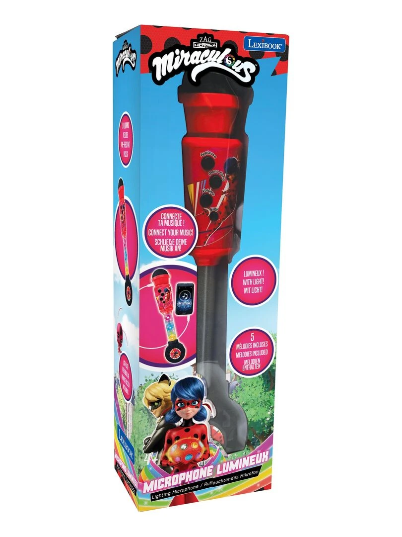 Microphone Miraculous Avec Tube Lumineux  Enceinte (entrée Auxiliaire)  Mélodies Et Effets Sonores   N/A