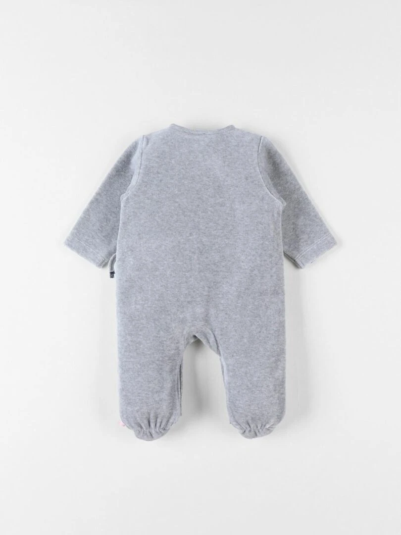 Pyjama 1 pièce éléphant en velours  chiné   Noukie's   Gris