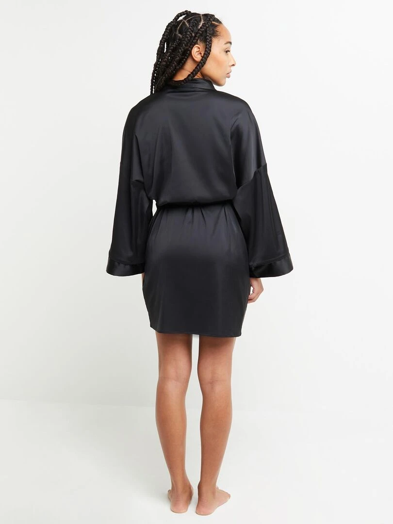 Kimono satin Chimene RougeGorge Lingerie Noir