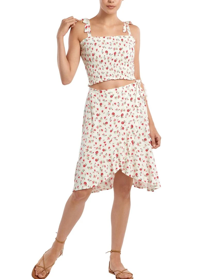 Top court smocké Java   Ecru