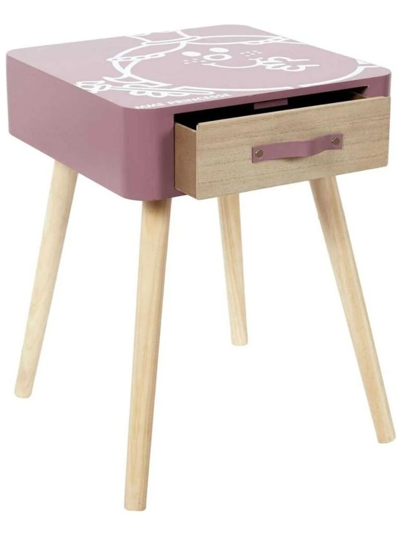 Table de chevet 1 tiroir Madame Princesse Rose