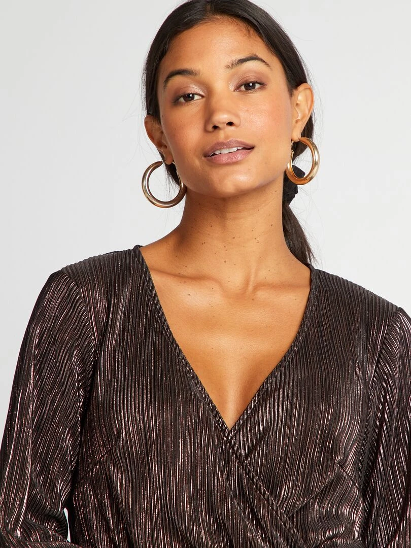 Robe en maille plissée brillante   BRONZEPLEA