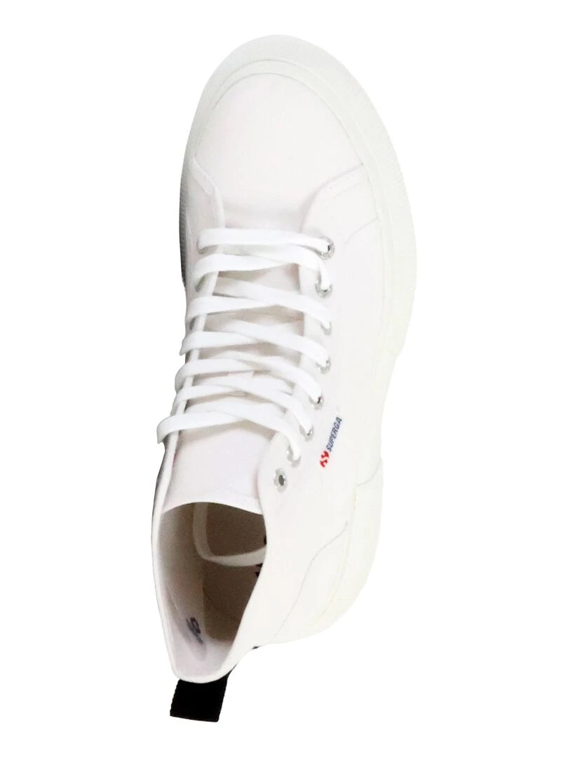 Basket Montante à Lacets Superga Bubble Mid   Blanc
