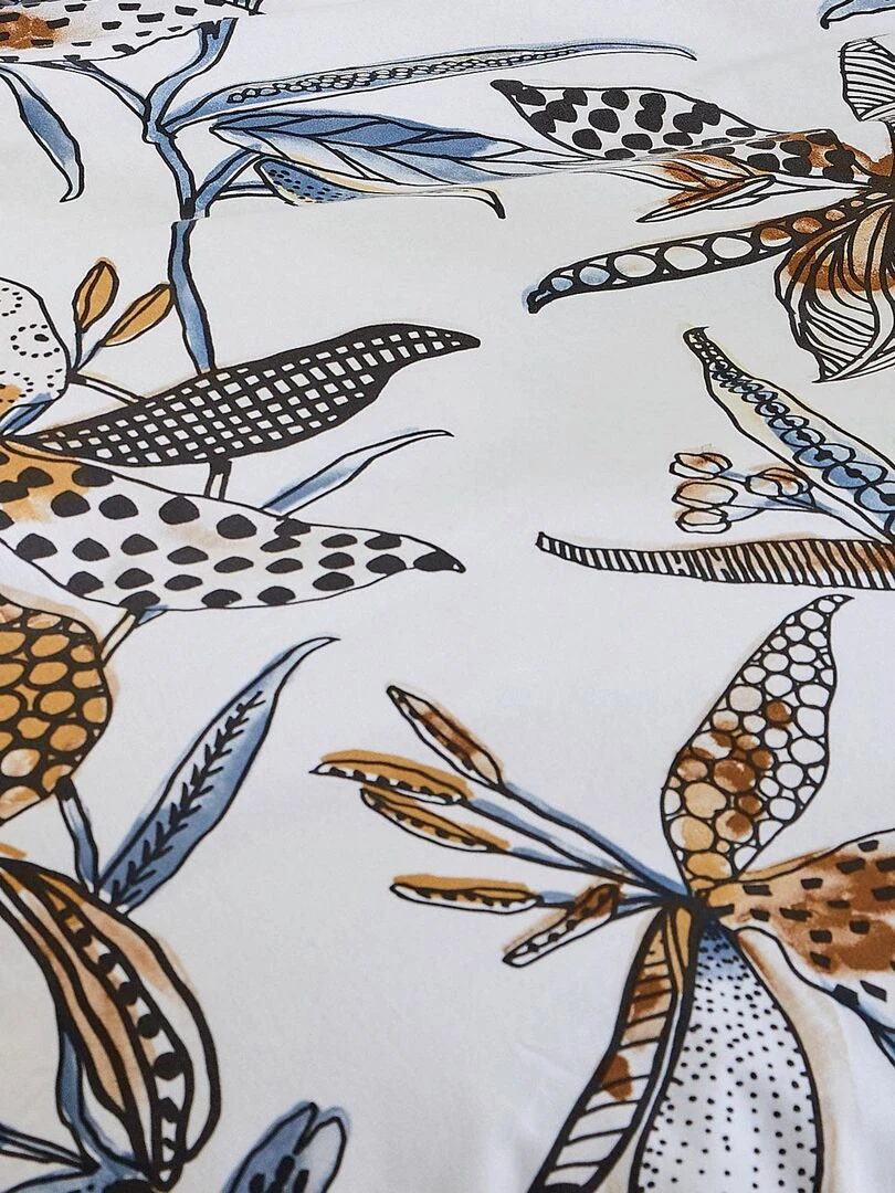 Taie d'oreiller aux fleurs exubérantes   Blanc