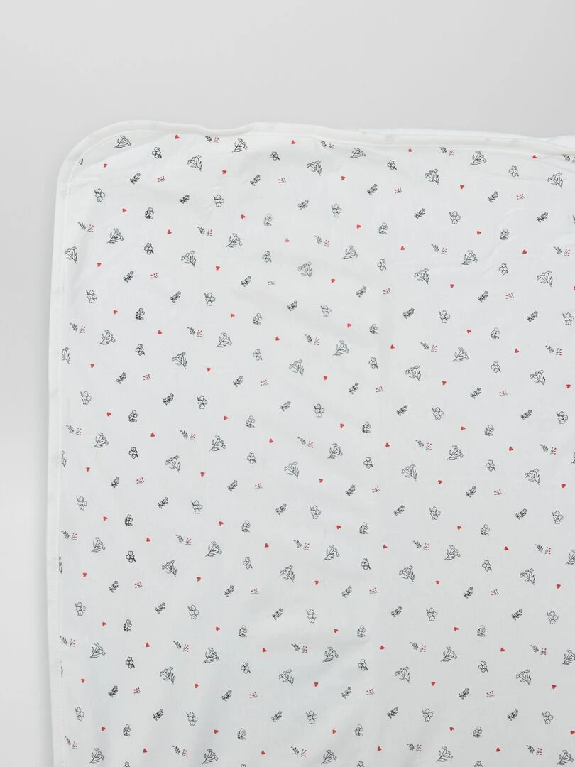 Couverture en polaire   Blanc 'coeur'