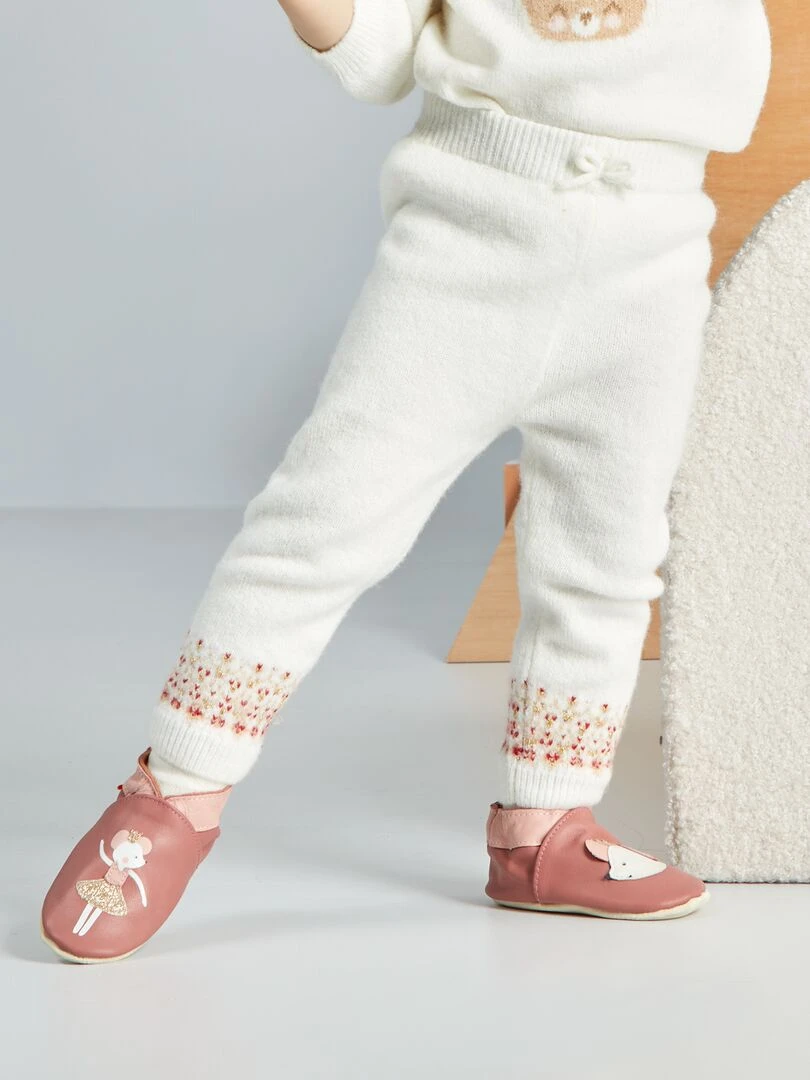 Legging en maille + chaussettes de Noël   2 pièces   Blanc/rouge