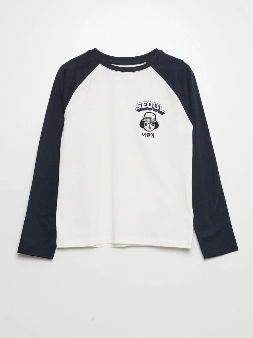 T shirt manches longues 'séoul' Blanc