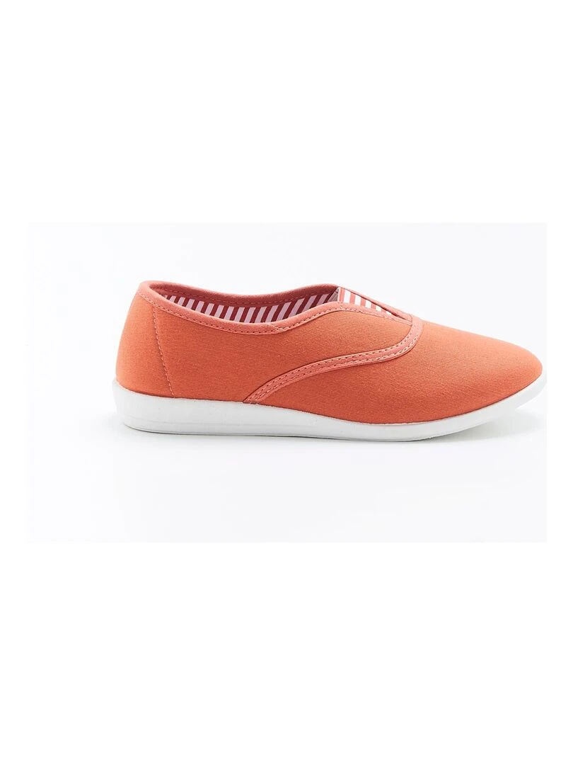 Ballerines d'intérieur en toile   Damart   Abricot