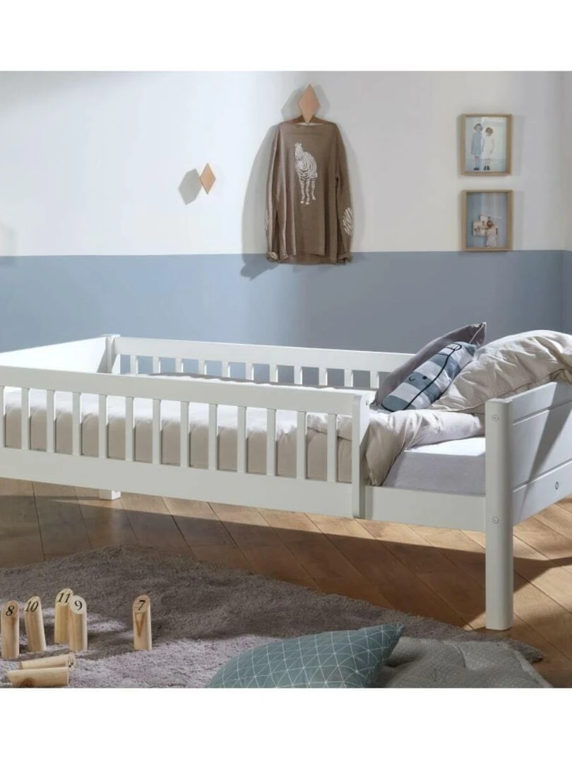 Pack lit avec barrières et matelas Victoria AKITEN RETAIL Blanc Blanc