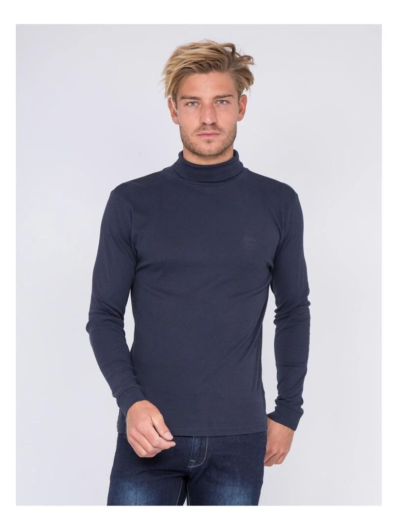 Sous pull pur coton WAREN Bleu marine