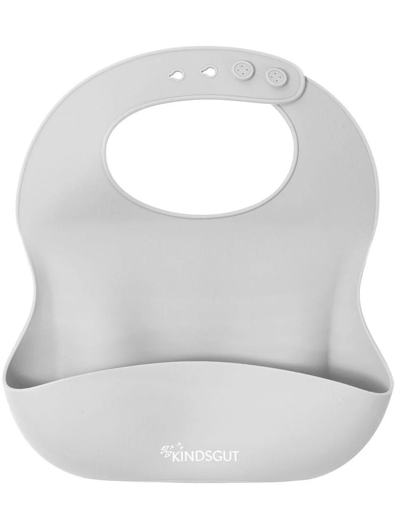 Bavoir bébé en silicone Gris clair
