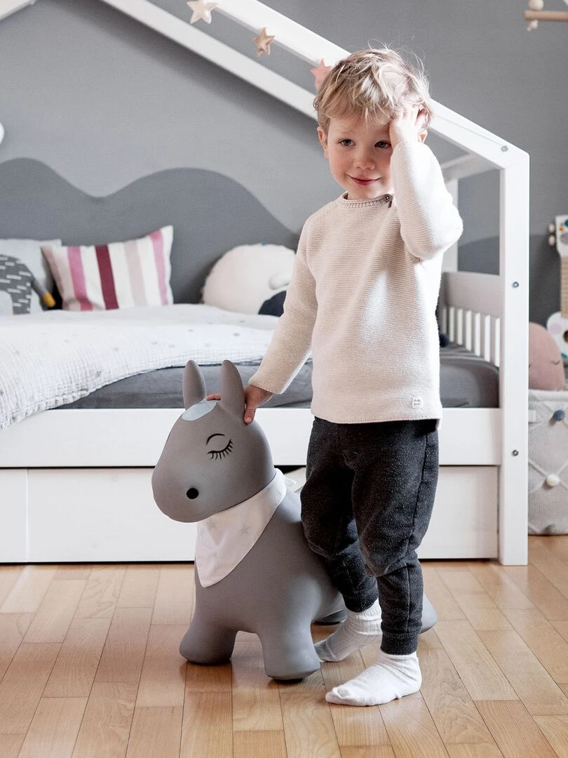 Animal sauteur gonflable en plastique  poney   Gris foncé