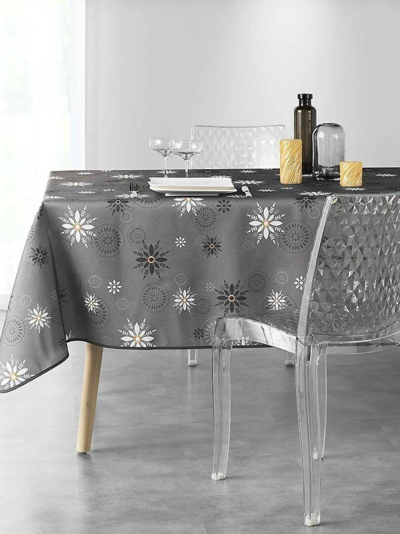 Nappe rectangulaire Enchante gris anthracite