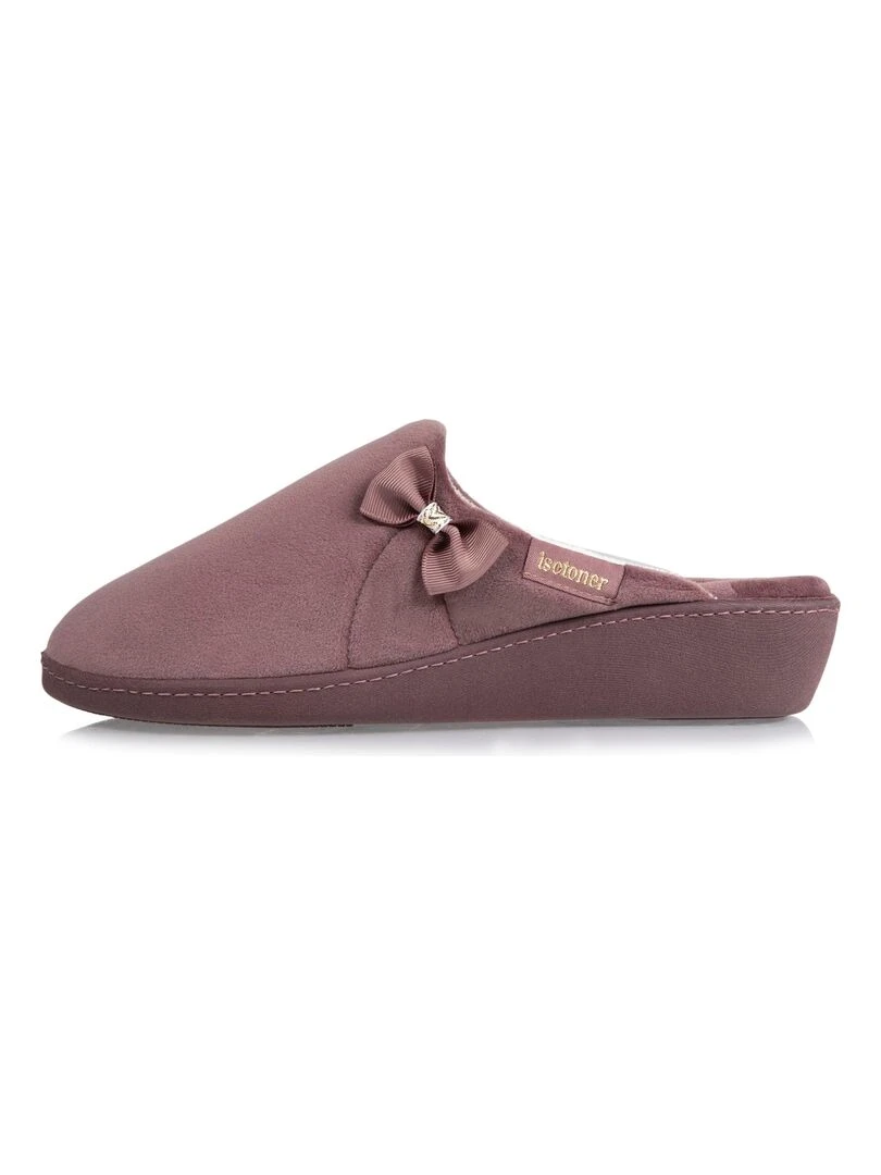 Chaussons mules talon Femme Taupe   Gris taupe