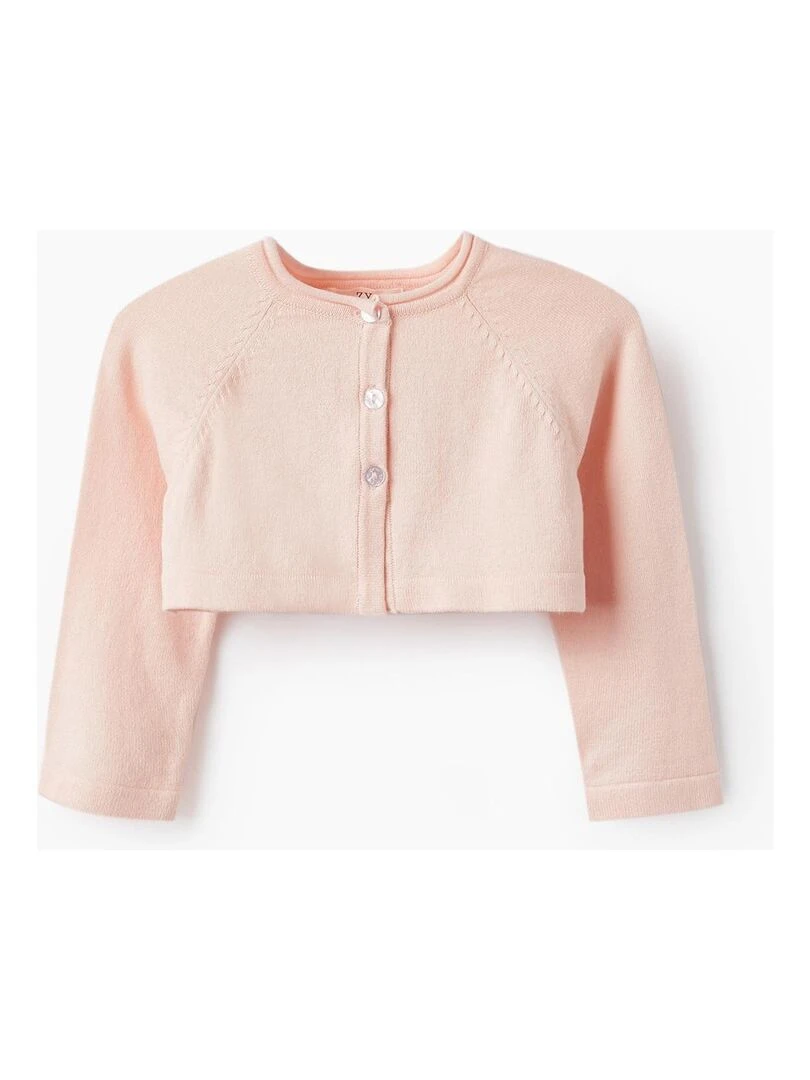 Gilet en Maille pour Bébé Fille CÉRÉMONIE Rose foncé