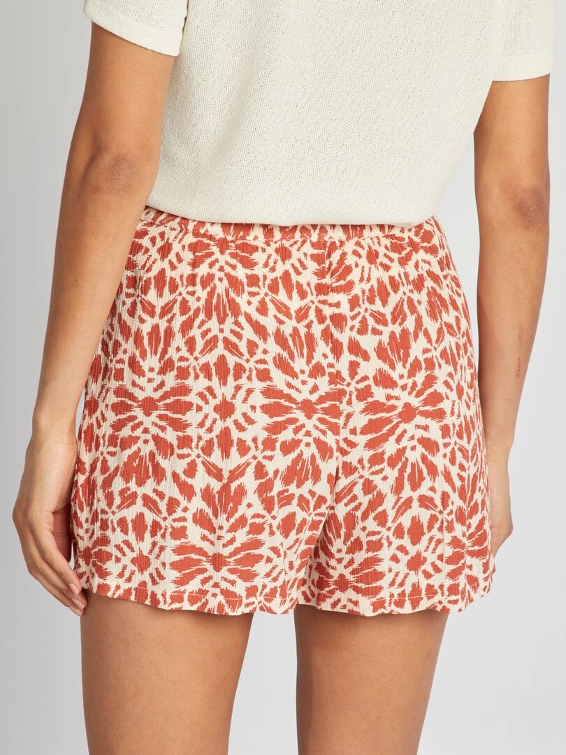Short élastique en crêpe   Rouge