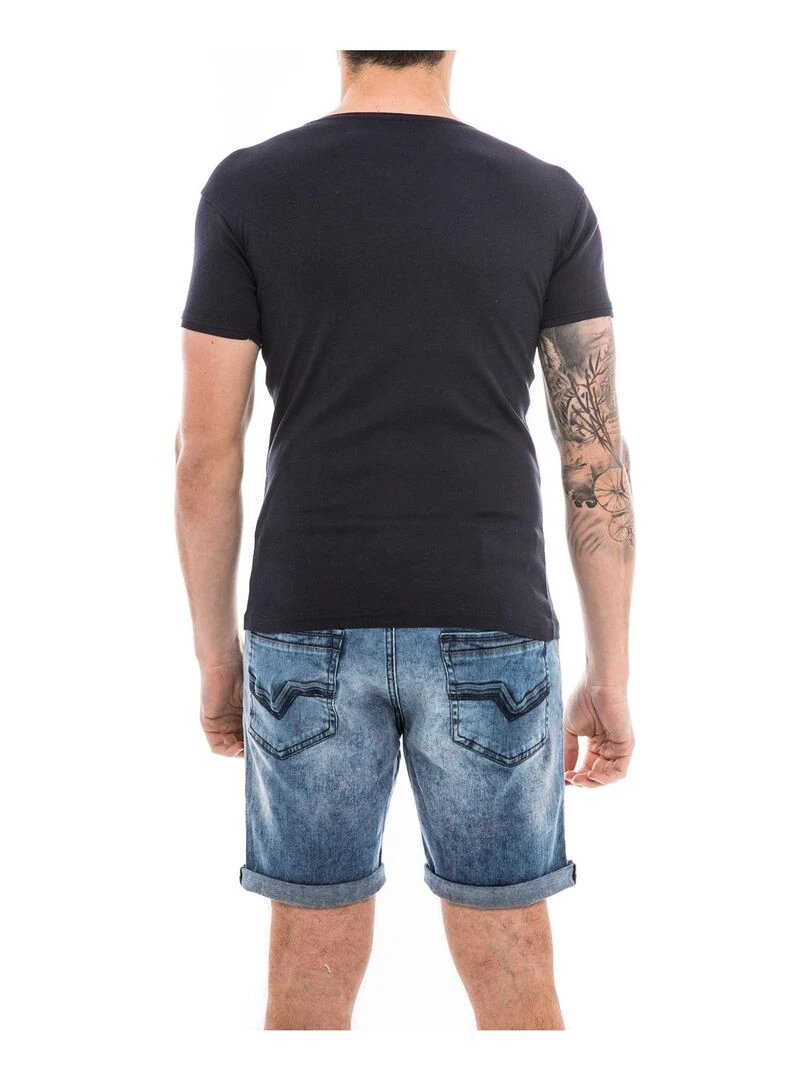 T shirt coton organique WORKAWAY   Bleu marine