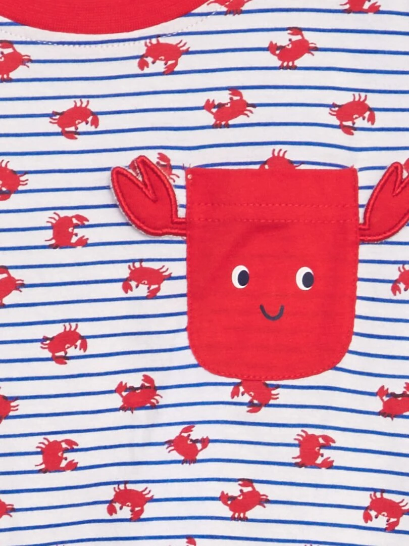 Pyjama d'ensemble crabe 2 pièces Rouge