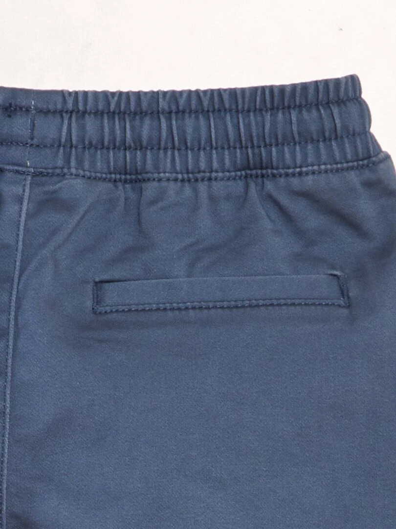 Bermuda à taille élastiquée   Bleu