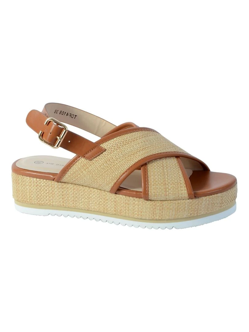 Sandale Compensee The Divine Factory TDF4108   Beige
