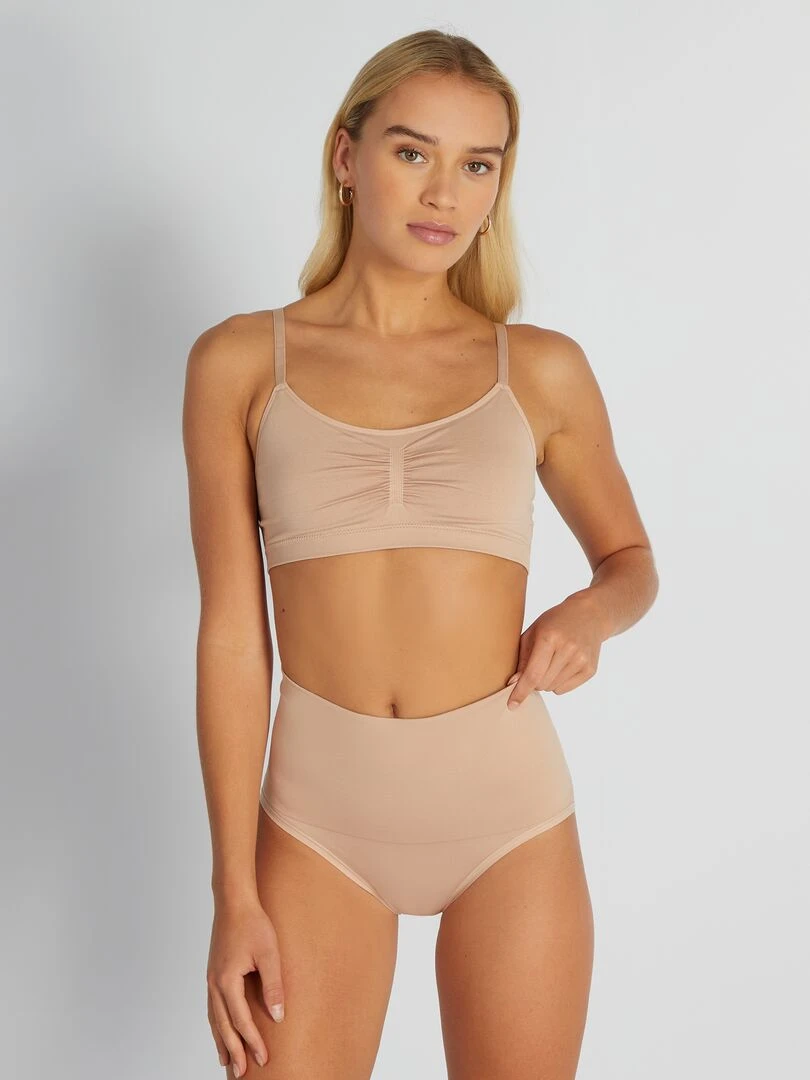 Culotte taille haute gainant Beige