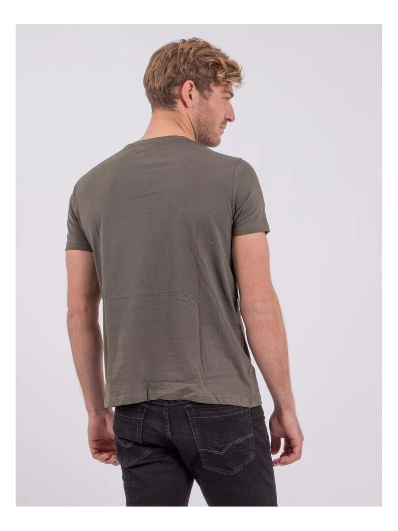 T shirt col rond pur coton NABALEX   Kaki