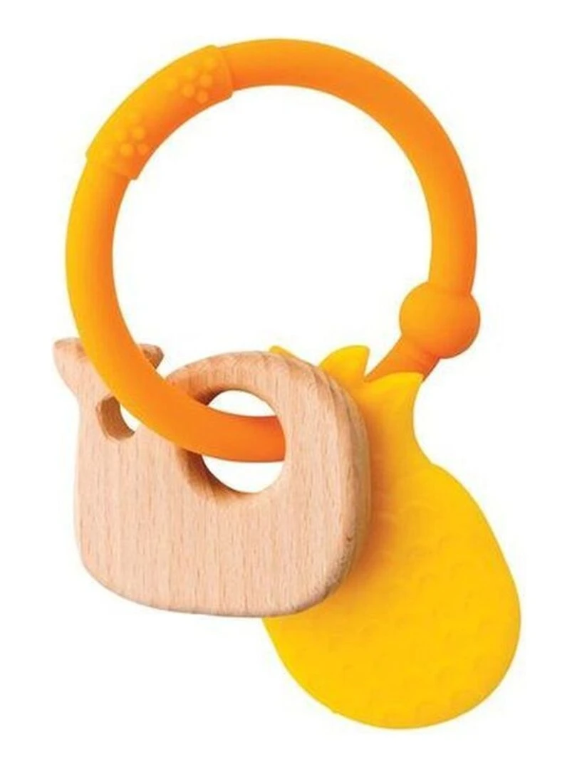 Doudou Nattou Baleine Orange Anneau de dentition Lapidou Orange