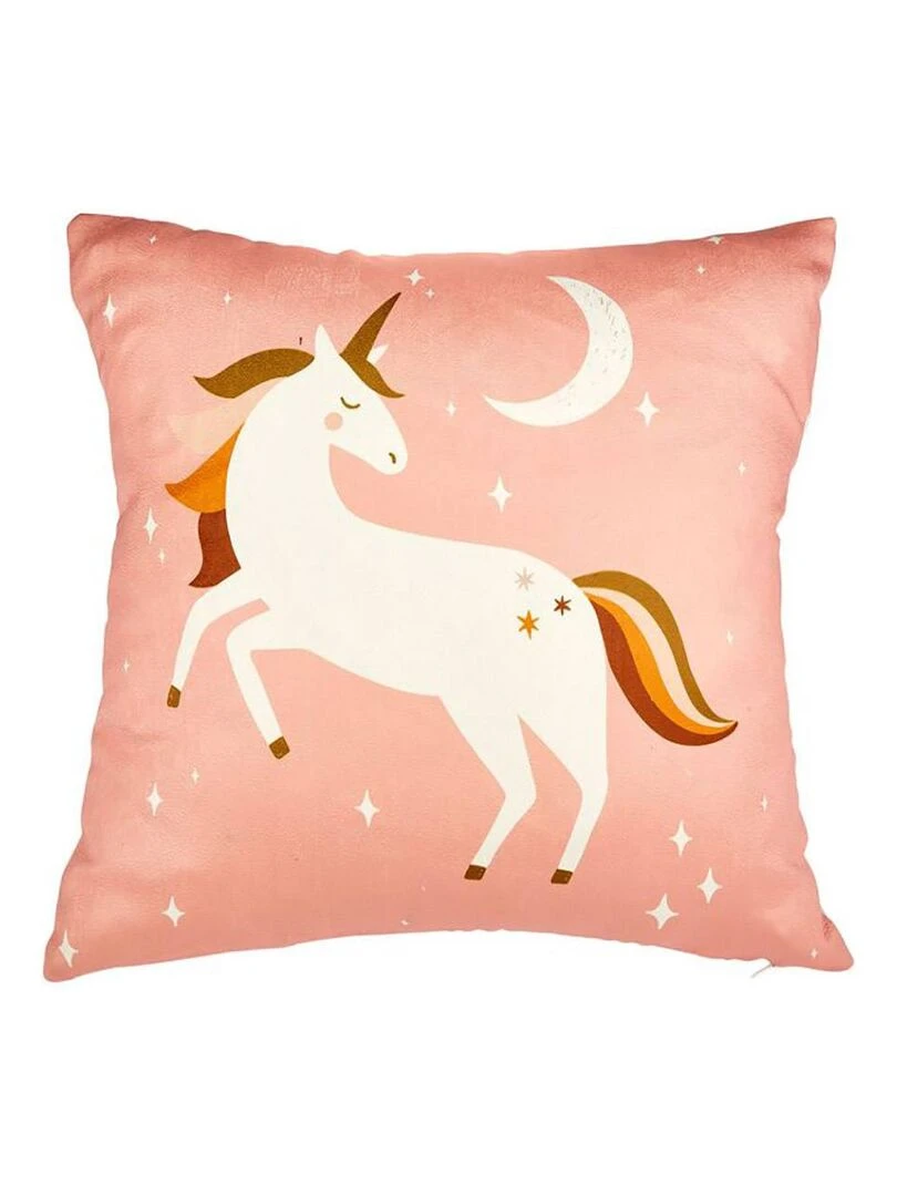Housse de coussin 40x40 cm Licorne Rose