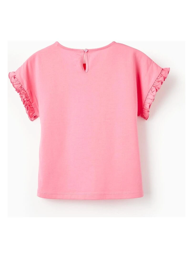 T Shirt En Coton Pour Fille 'Be Minnie' manches courtes MINNIE Rose