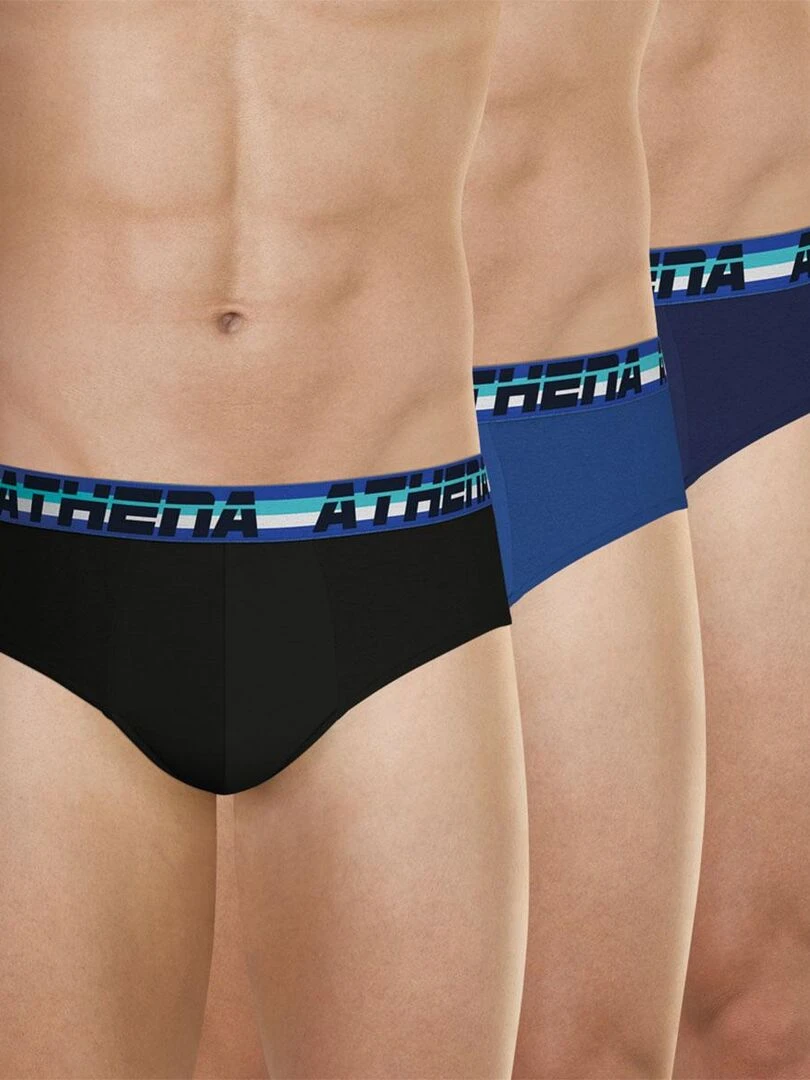 Lot de 3 slips homme 720 Stretch Coton Noir Bleu