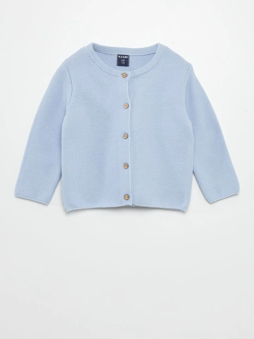 Gilet fin en point mousse Bleu