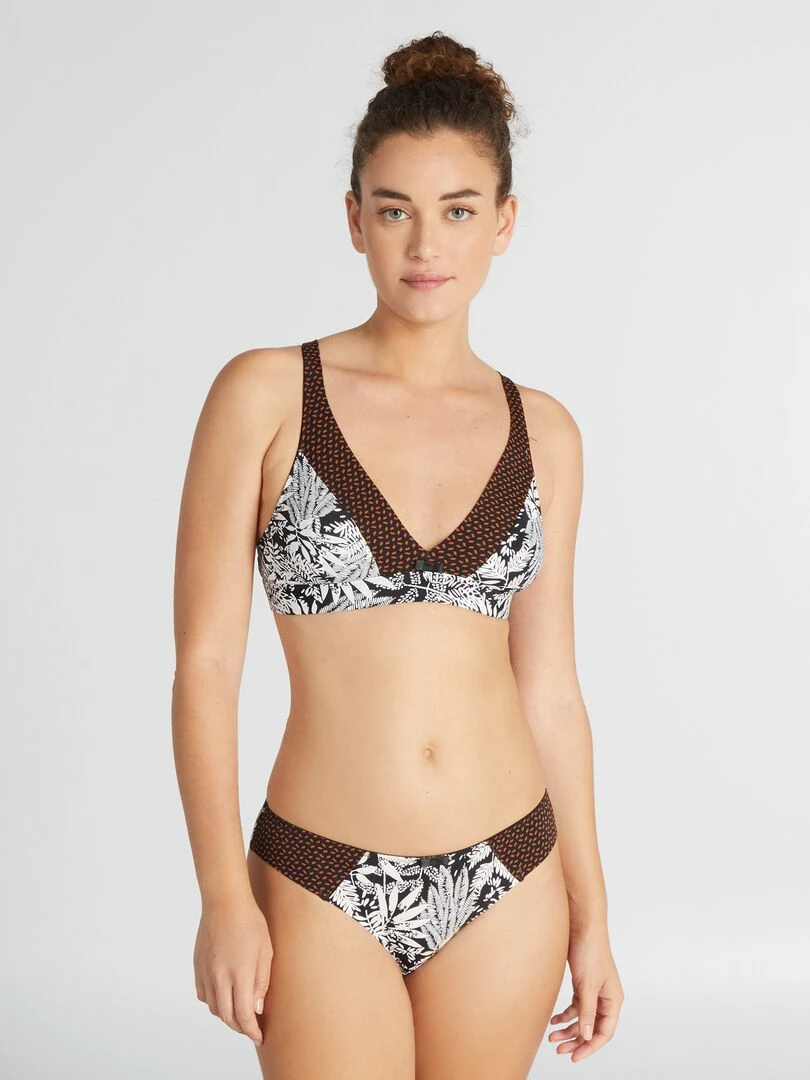 Soutien gorge souple triangle 'Envie de Lingerie'   Noir/blanc