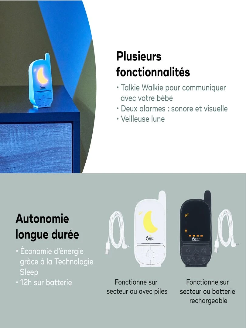 Babyphone Audio 500m handy Care Babymoov   Blanc