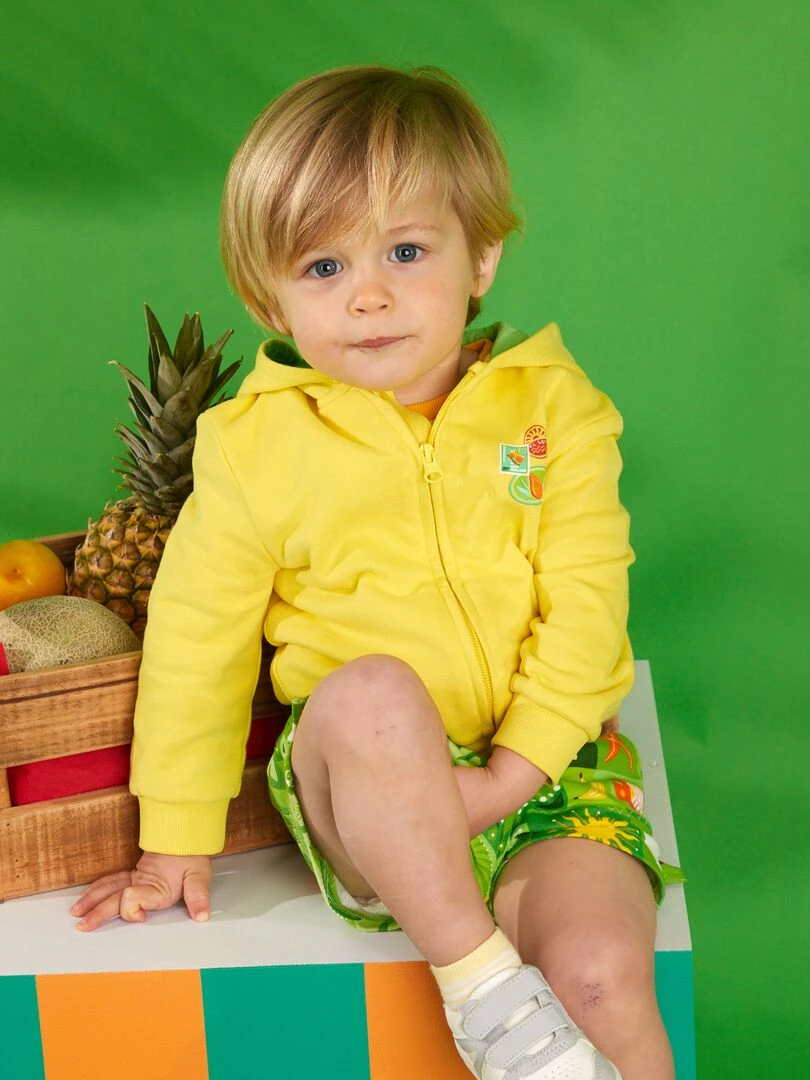Sweat à capuche zippé x Arianne Butto Jaune