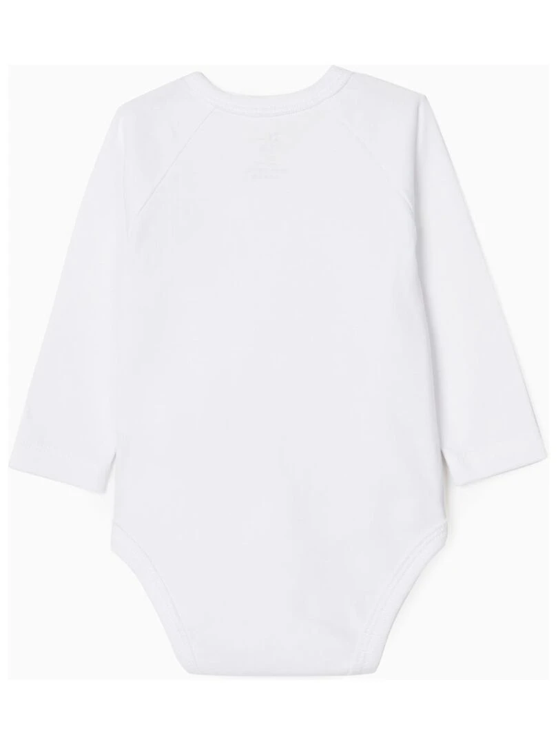 4 Bodies Croisés en Coton Bébé manches longues ESSENTIALS LINE Blanc