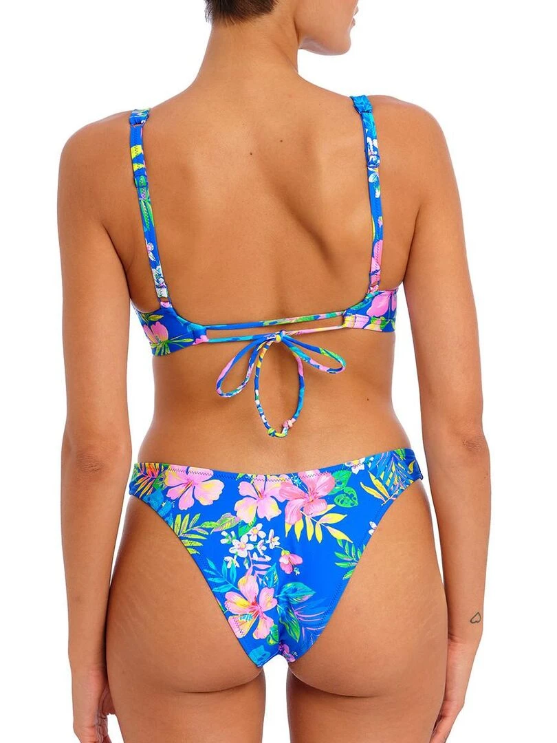 Haut de maillot fleuri sans armatures Hot Tropics   Bleu