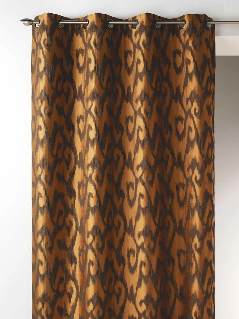 Rideau en Jacquard à Imprimés Baroques Jaune