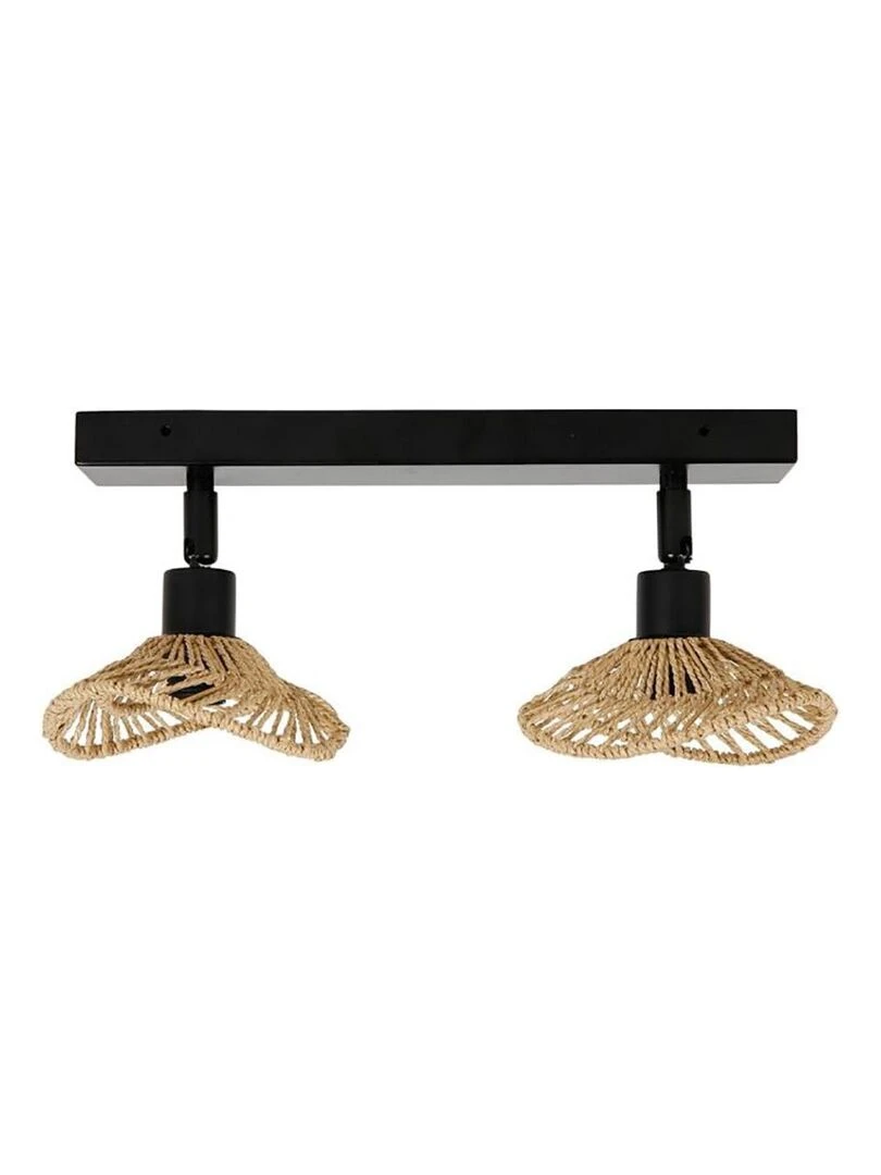 Applique rampe 2 spots orientables Ozana naturel   Noir