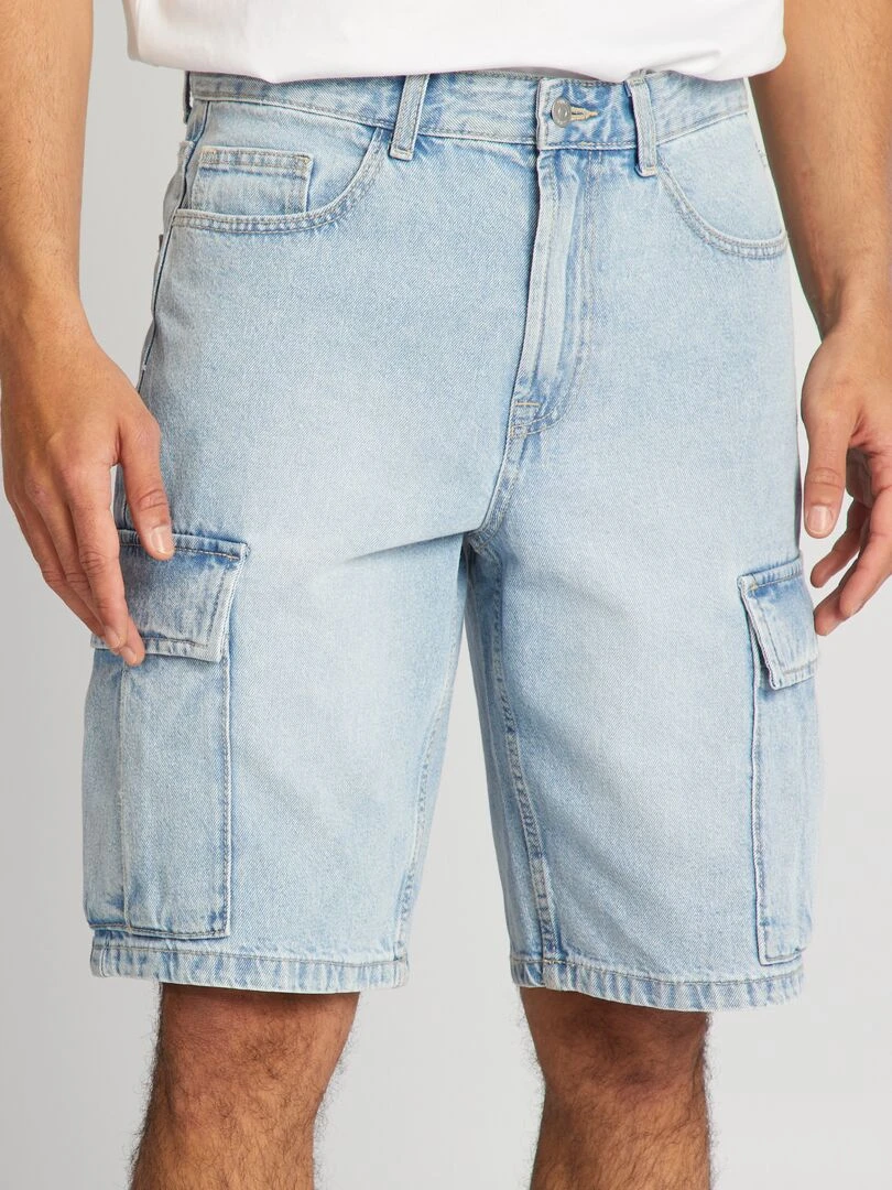 Bermuda en jean avec poches Bleu