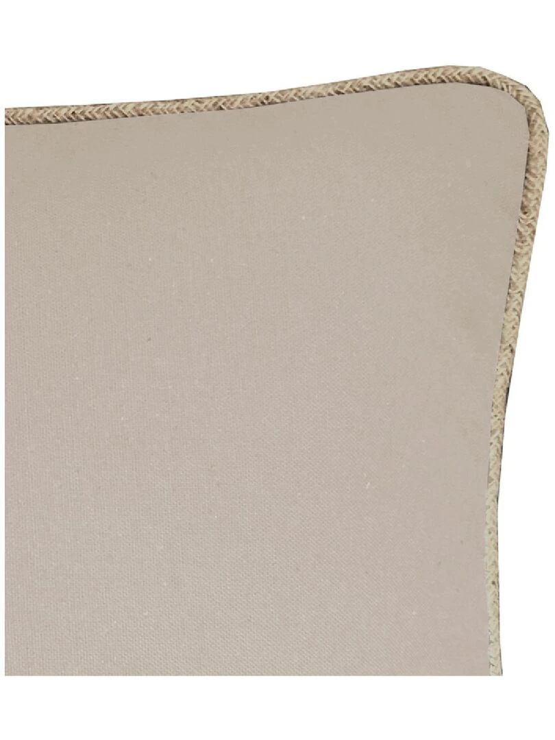 Coussin coton recyclé piping jute 'Deko&co' Taupe