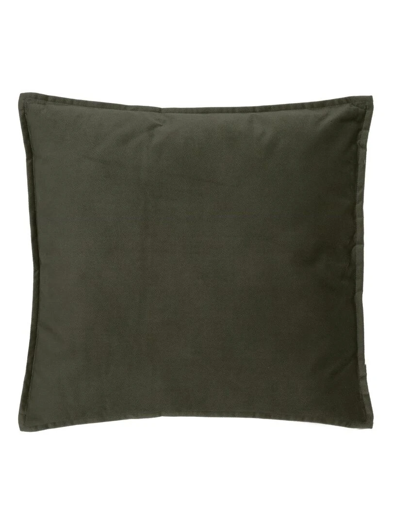 Coussin déhoussable en velours Vert olive