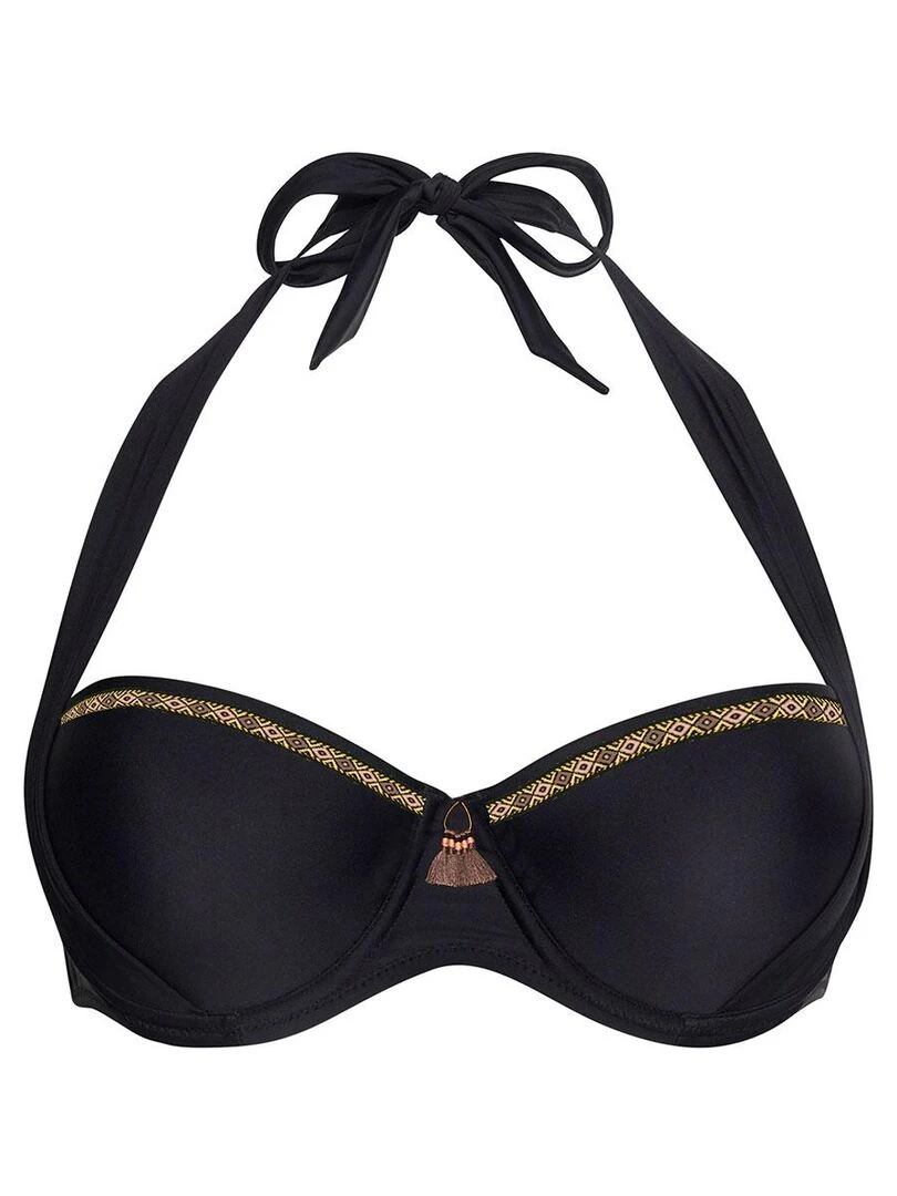 Haut de maillot à armatures PAILLOTE Brigitte Bardot Bain Noir