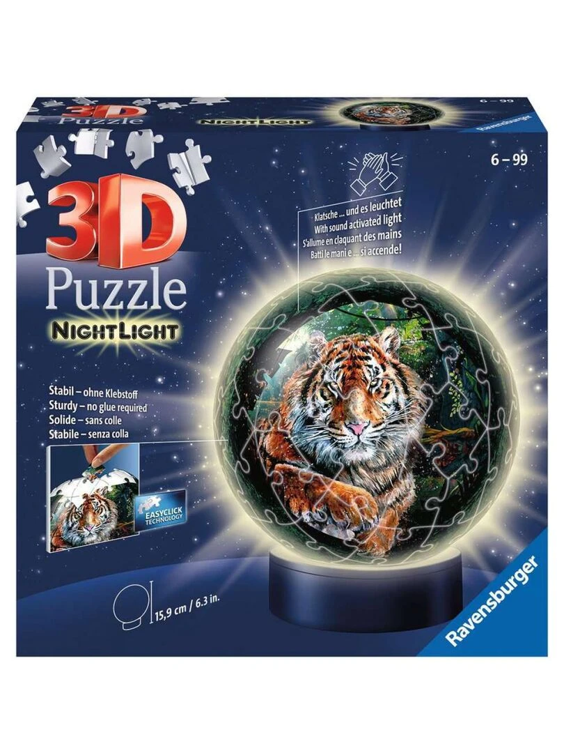Puzzle 3D Ball 72 pièces illuminé Les grands félins N/A