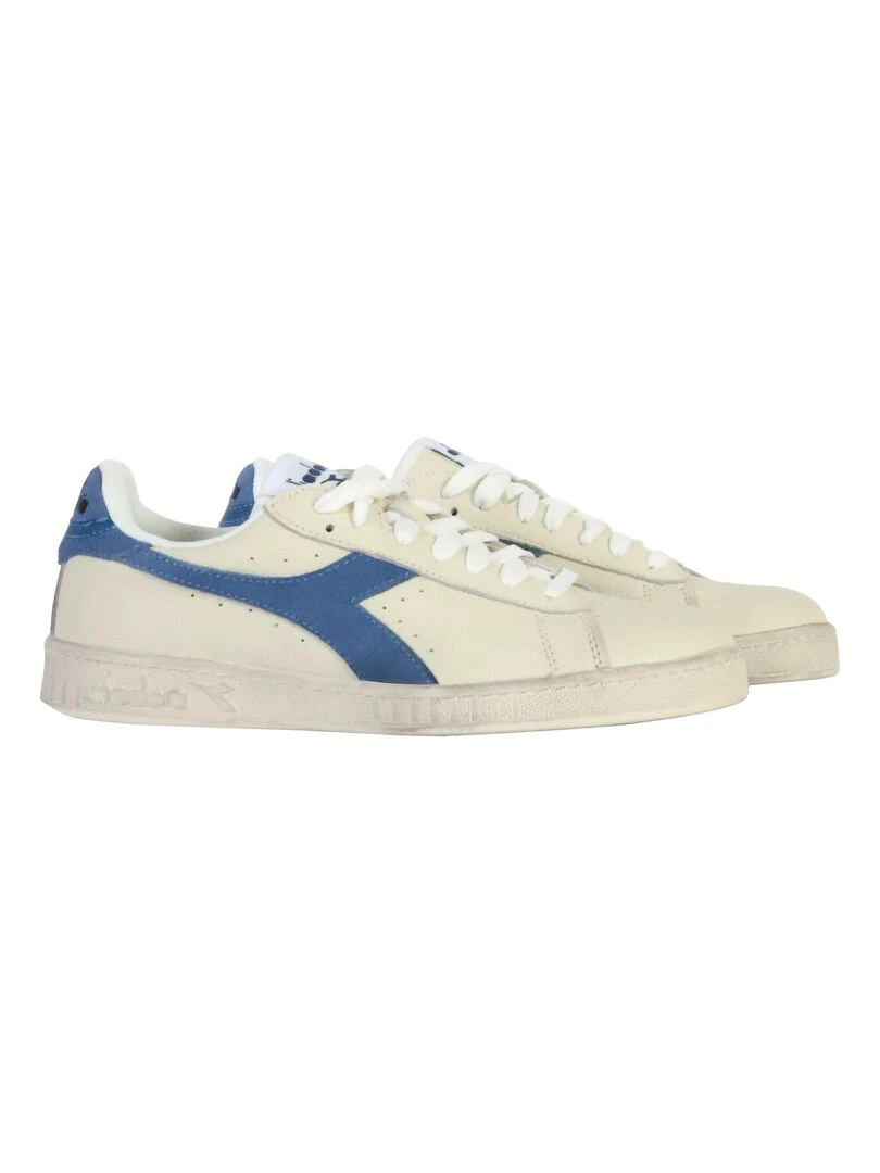 Basket Cuir Diadora Game Low Waxed Suede Pop   Blanc