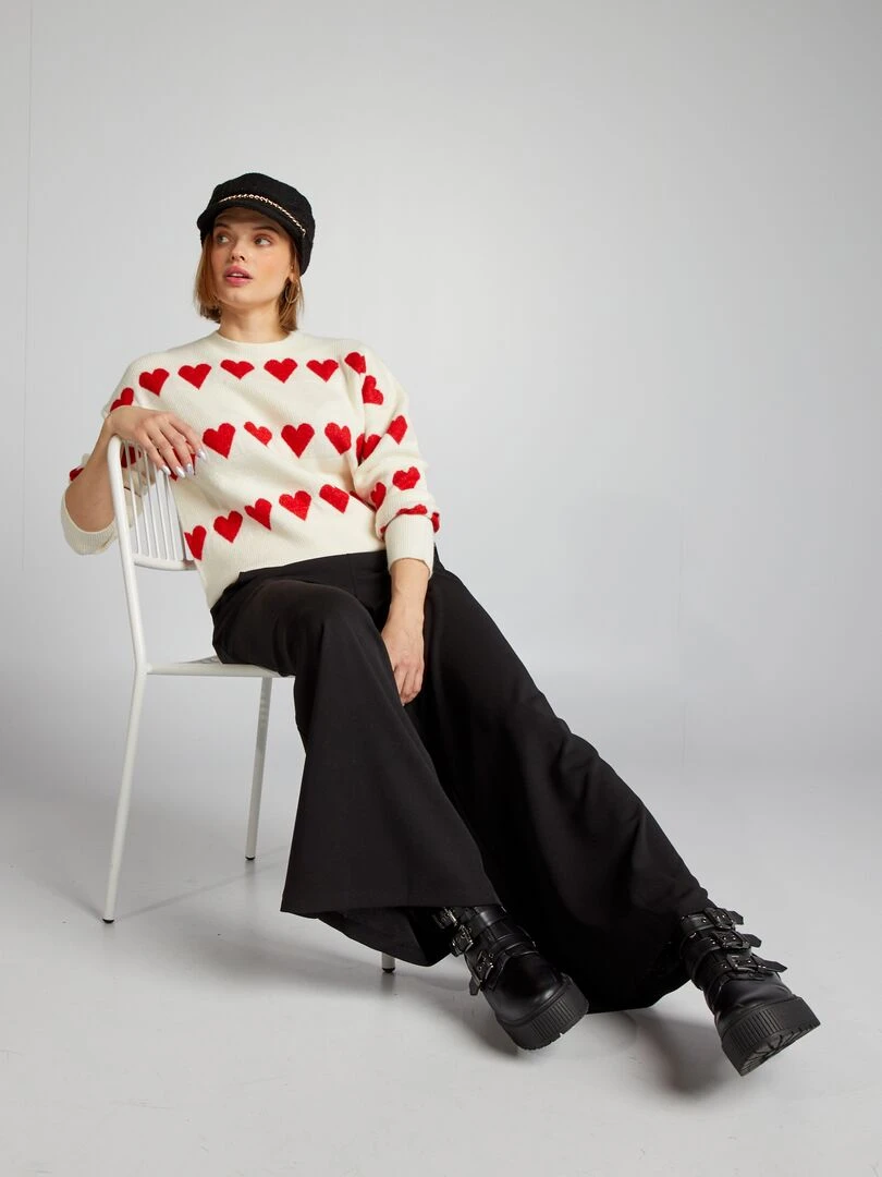 Mules à talons crantés   Blanc