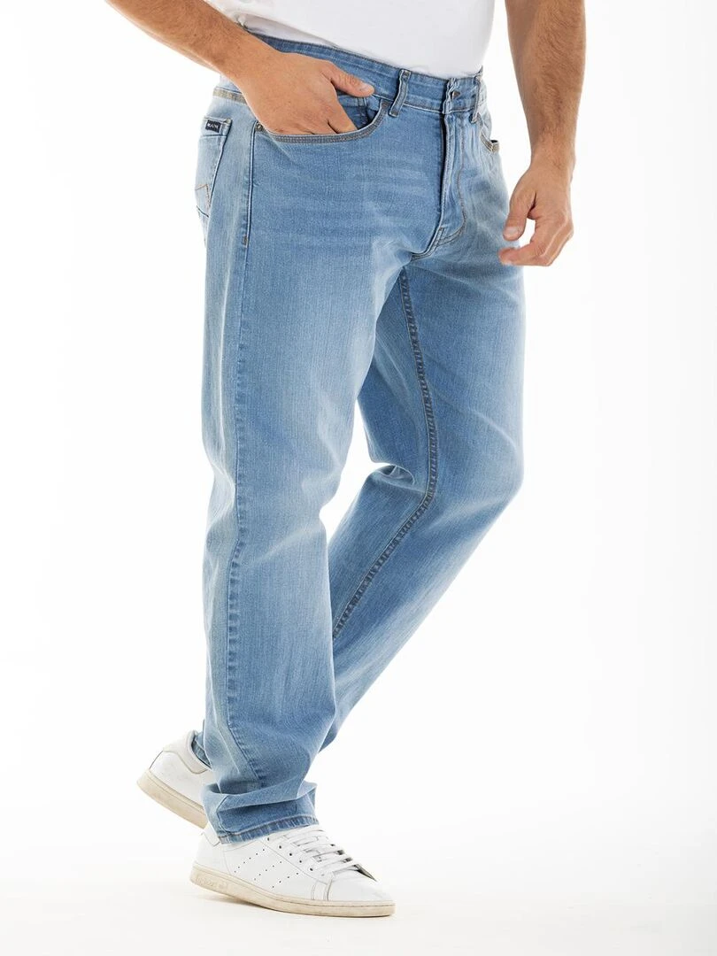 Jeans stretch RL70 Fibreflex® coupe droite tendance denim bleached CARLO 'Rica Lewis' Bleu